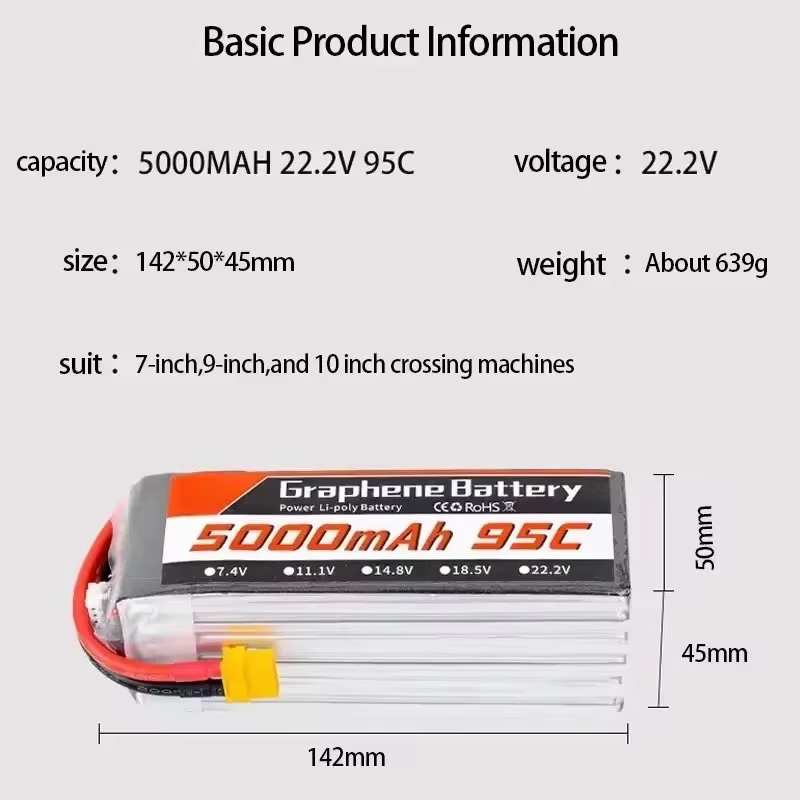 95C 22.2V 6S 5000mAh Lipo Batt - 6S Lipo Battery 22.2V 5000Mah recension och pris